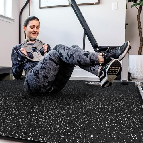 SUPERJARE 0.4'' Thick 48 Pcs 192 Sq Ft Rubber Top Exercise Equipment Mats - Image 3