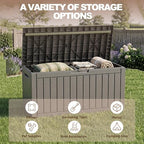 110 Gallon Deck Box, Lockable Waterproof Resin Outdoor Storage Box, - Image 5