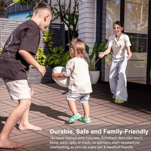 EchoDeck Interlocking Deck Tiles, 9 Pack Deck Tiles Interlocking Outdoor All - Image 3