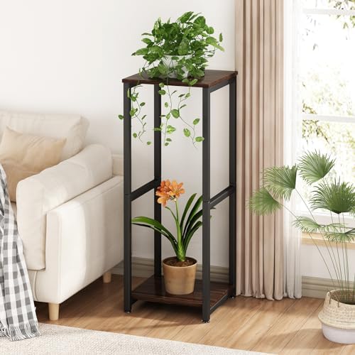 2 Tier Plant Stand Indoor Corner Tall Square Shape Plant Shelf - Image 2