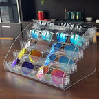 Sunglasses Organizer Clear Eyeglasses Display Case Sticker Display Tray Box by MineSign