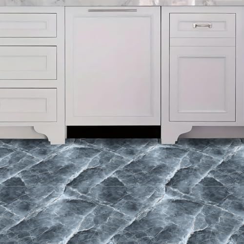 10PCS 12x12 Inch Peel and Stick Floor Tiles Grey Marble Stone Pattern Self - Image 2