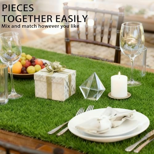 Artificial Grass Mat 12x12 Inch 8 Pack Fake Grass Turf Patch - Image 6