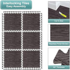 Sorbus Interlocking Wood Grain Foam Floor Tiles - Image 6