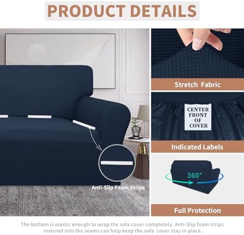 Easy-Going 100% Waterproof Loveseat Couch Cover Stretch Jacquard Sofa Cover - Image 4