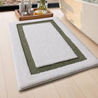 Color&Geometry Mini White Bathroom Rugs 24x16, Extra Soft Absorbent Microfiber - Image 3