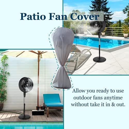 J&C 420D Fan Cover Waterproof 30x57inch Floor Fans Cover Pedestal Fan Covers - Image 3