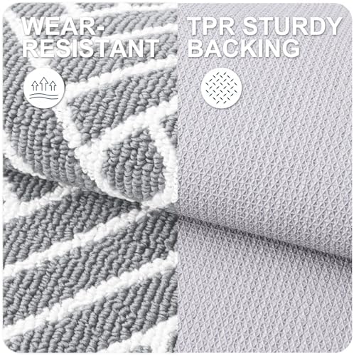 OLANLY Indoor Door Mat 36x24, Low-Profile Doormat, Light Grey - Image 3