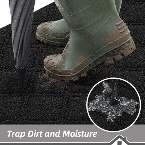 BEQHAUSE Dirt Trapper Door Mat 24" x 36" Non-Slip Washable - Image 3
