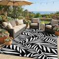Smiry Outdoor Rug 9x12 ft Waterproof Reversible Leaf Mat by Smiry