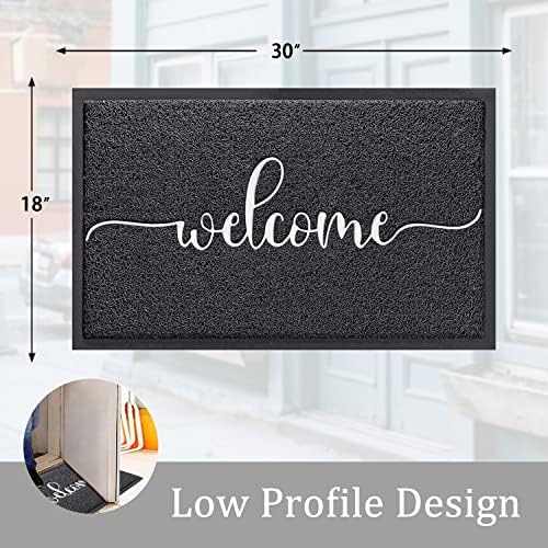 AAZZKANG Welcome Mat Outdoor Indoor Non Slip Front Door Mats Black - Image 3