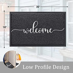 AAZZKANG Welcome Mat Outdoor Indoor Non Slip Front Door Mats Black - Image 3