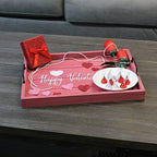 Elegant Designs HG2000-DPV Heart Decorative Wood Serving Tray w/Handles - Image 5