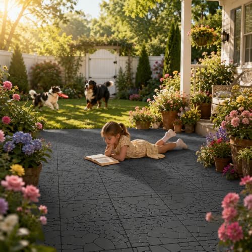 Plastic Interlocking Deck Tiles, 44 Pack | Waterproof, Indoor and Outdoor - Image 7
