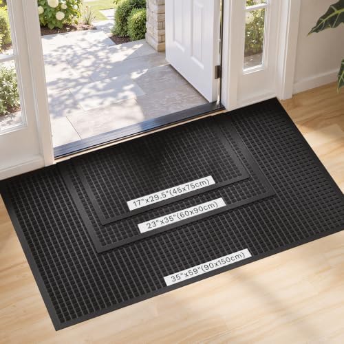 Front Door Mat, 29.5"x17" Non-Slip Heavy Duty Rubber Doormat - Image 2