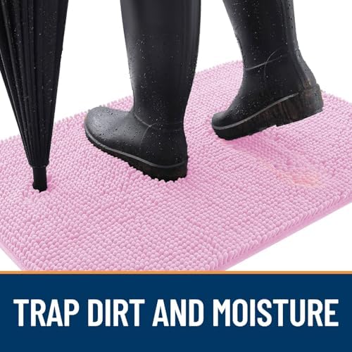 OLANLY Dog Door Mat for Muddy Paws 44x24, Super Absorbent Chenille Mud Mat - Image 2