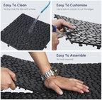60 Pcs Floor Tiles, Pebble Pattern Plastic Interlocking Deck Tiles, Outdoor - Image 3