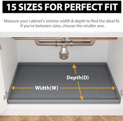 TigeJoy Under Sink Mats for Kitchen Waterproof 28" x 22", Cabinet Liner - Image 2