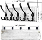 SKOLOO Rustic Wall Mounted Coat Rack: 16" Stud Spacing, Pine Real Wood Plank - Image 4