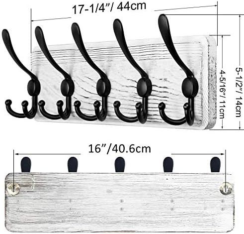 SKOLOO Rustic Wall Mounted Coat Rack: 16" Stud Spacing, Pine Real Wood Plank - Image 4