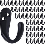 IBosins 50PCS Coat Hooks Wall Mounted Black Single Prong Robe Hook by IBosins