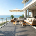 44 Pack Interlocking Deck Tiles, Easy Snap All-Weather Outdoor Deck Tiles by Unknown