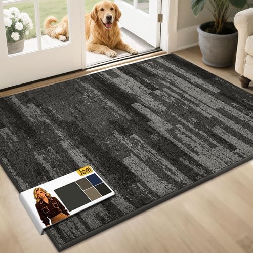 JSEI Dirt Trapper Door Mat 32"x48", Non-Slip Doormat, Light Gray by JSEI