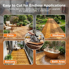 Majestick Goods 8-Pack Herringbone Acacia Wood Interlocking Deck Tiles - Image 4