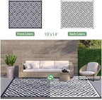GENIMO Outdoor Rug, Waterproof Plastic Rugs 10'x14' - Image 2