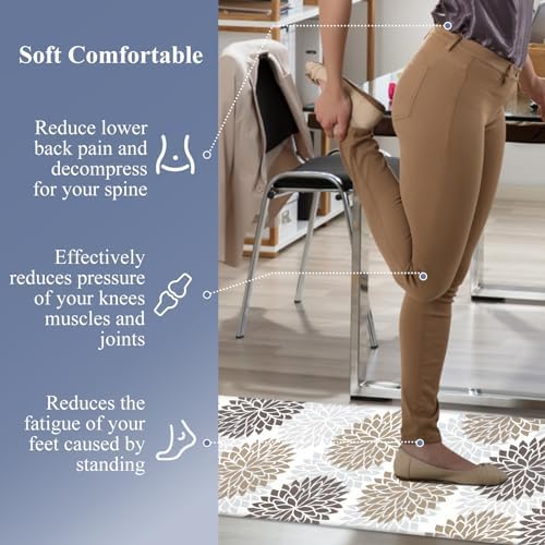 HEBE Kitchen Mats for Floor, Floral Anti Fatigue Kitchen Runner Rug - Image 6