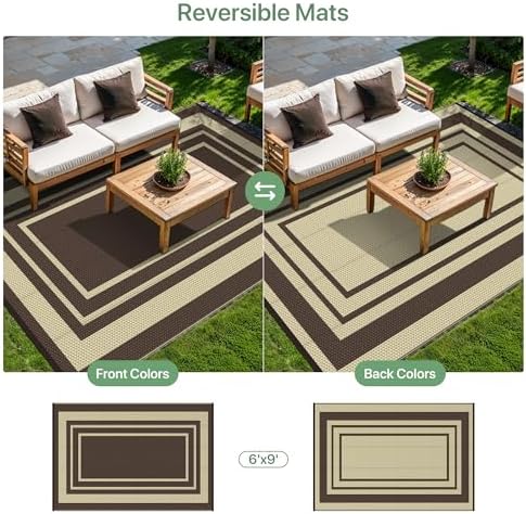 GENIMO Outdoor Rug, Waterproof Plastic Rugs - Image 5