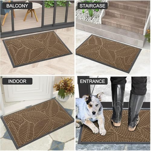 Colorxy Waterproof Front Doormat, Sturdy Natural Rubber Door Mat - Image 6