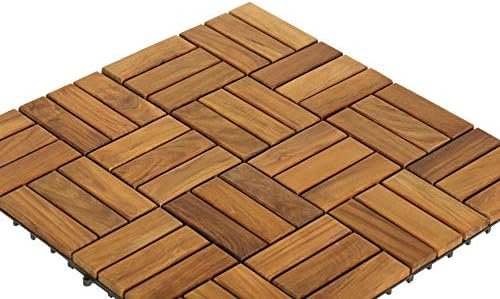 Bare Decor BARE-WF2009 Solid Teak Wood Interlocking Flooring Tiles - Image 4