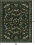 6x8 Dark Green Washable Dining Room Rug - Image 2