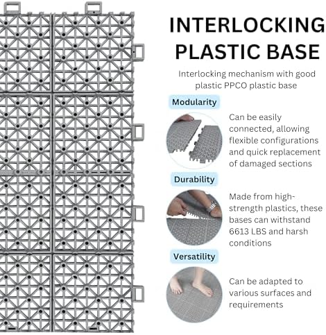 12” x 12” Modular Interlocking Cushion, 12 Pack Drainage Interlocking Floor - Image 6