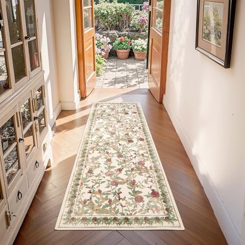 jinchan 2x6 Runner Rug Floral Vintage Washable Area Rug - Image 4