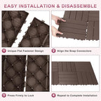 Plastic Interlocking Deck Tiles 12 Pack, 12in Waterproof Patio Flooring - Image 2
