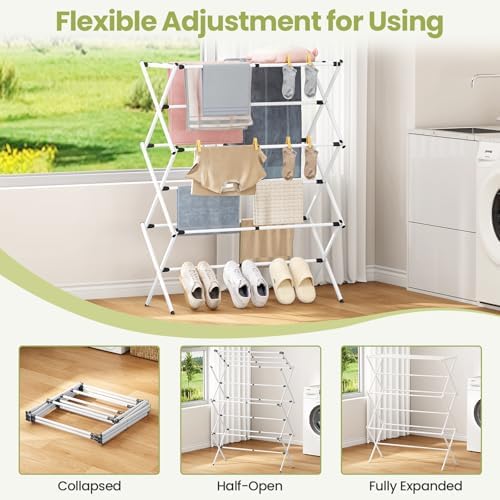 APEXCHASER Oversized Clothes Drying Rack, 45.28" H × 14.57" D - Image 6