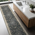 Black Boho Washable 2x10 Hallway Runner Rug - Image 6