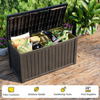 DRATO 180 Gallon Outdoor Storage Box Waterproof, Resin Large Deck Box - Image 4