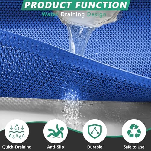 WochiTV Non Slip Drainage Mats, Front Door Mat, PVC Pool Floor Mat 0.2'' Thick - Image 4