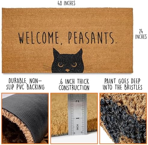 Welcome Peasants Door Mat Large 48x24 Inch - Image 2
