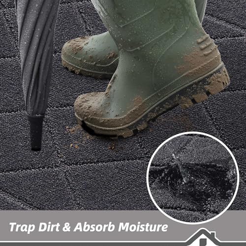 BEQHAUSE Dirt Trapper Door Mat 48" x 72", Doormat Non-Slip, Dark Grey - Image 3