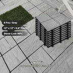 JJWOOD Stone-Look Interlocking Deck Tiles, Matte Rock Texture Outdoor Floor - Image 3