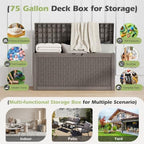 Outdoor Storage Box Waterproof, 75 Gallon Deck Box - Image 3