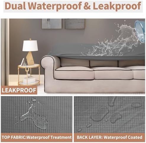 Easy-Going 100% Waterproof Couch Cover, 3 Cushion Oversized Sofa Cover - Image 3