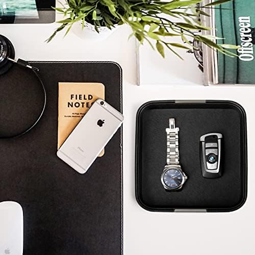 SANZIE Leather Tray Desktop Storage, Trinket Catchall Tray - Image 5