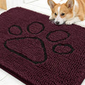 OLANLY Dog Door Mat for Muddy Paws 30x20, Paw Print Design Chenille Mud Mat by OLANLY