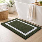 Color&Geometry Green Bathroom Rugs 30x20, Extra Soft Absorbent Microfiber Bath by COLORG