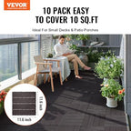 VEVOR 10 sq. ft Plastic Interlocking Deck Tiles, 10 Pack, Patio Floor Decking - Image 2